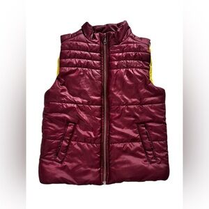 Calvin Klein Jeans Kid’s Vest Burgundy Yellow Sleeveless Unisex Puffer Size T6